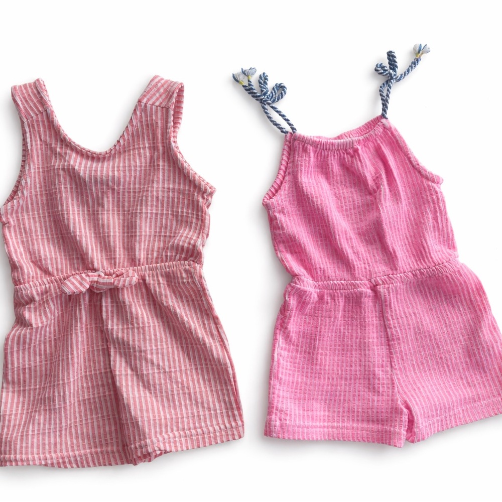 Vince Camino 3T Girls Pink Romper Bundle | 2-Piece Set | Good Used Condition